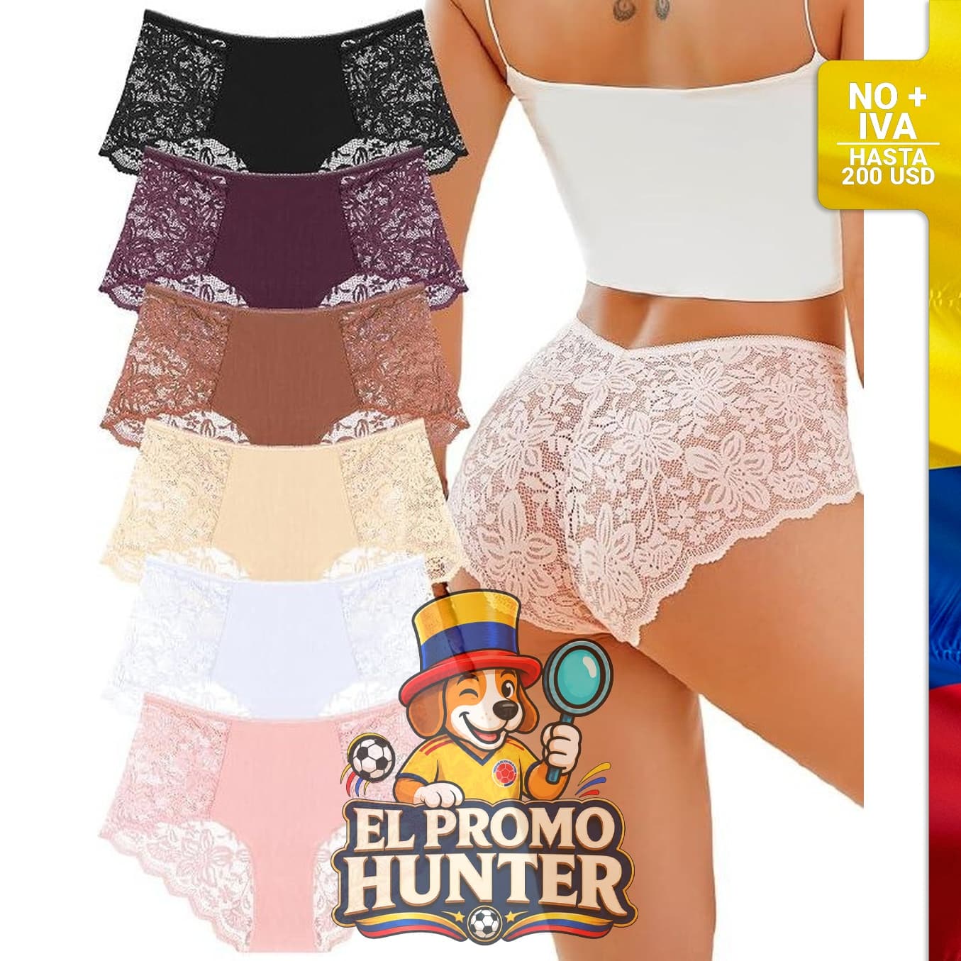Braguitas de algodón de talle alto para mujer, paquete de 6, talla S-3XL, varios colores, lavables a máquina.