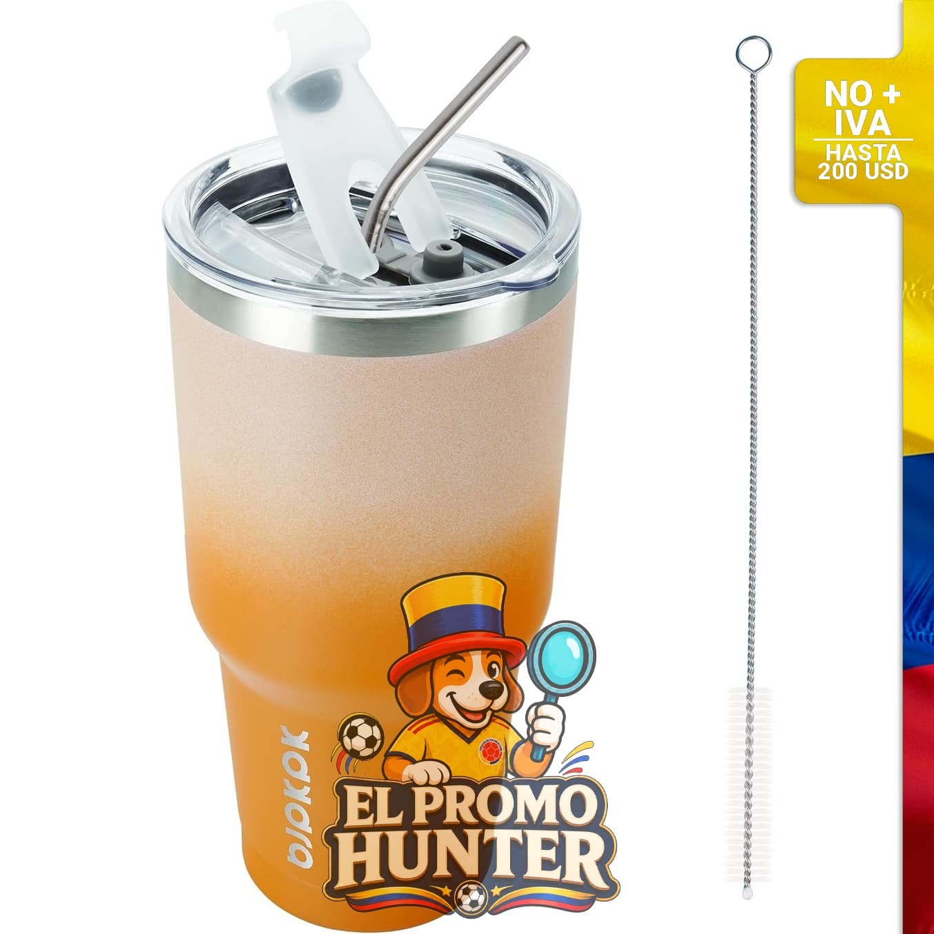 Juego de vasos/tazas de acero inoxidable de 30 oz con aislamiento al vacío de doble pared, incluye pajillas de metal y tapas a prueba de salpicaduras.