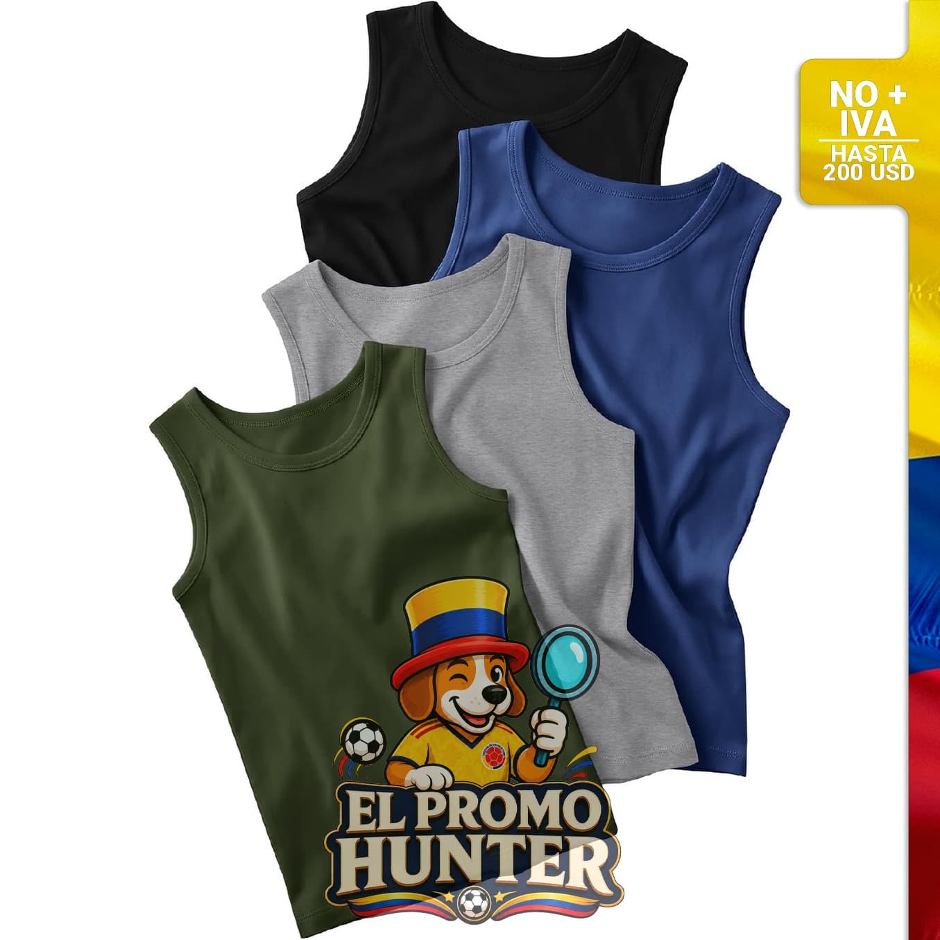 Paquete de 4 camisetas sin mangas para niños de 18M a 5T, fabricadas en material suave.