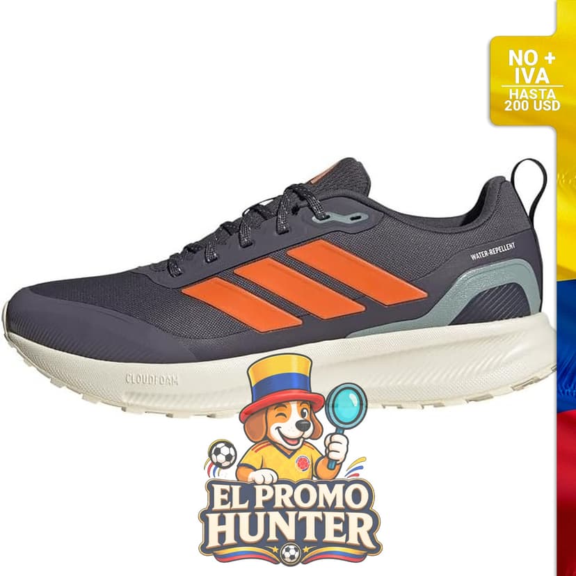 Zapatillas Adidas Men's Run Falcon 5 Trail, color Aurora Onix/Pure Orange/Black, talla 9.