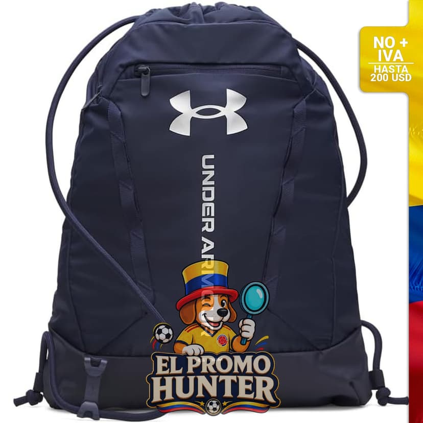 Mochila unisex Under Armour Hustle, color azul marino medianoche/plateado metálico, talla única.