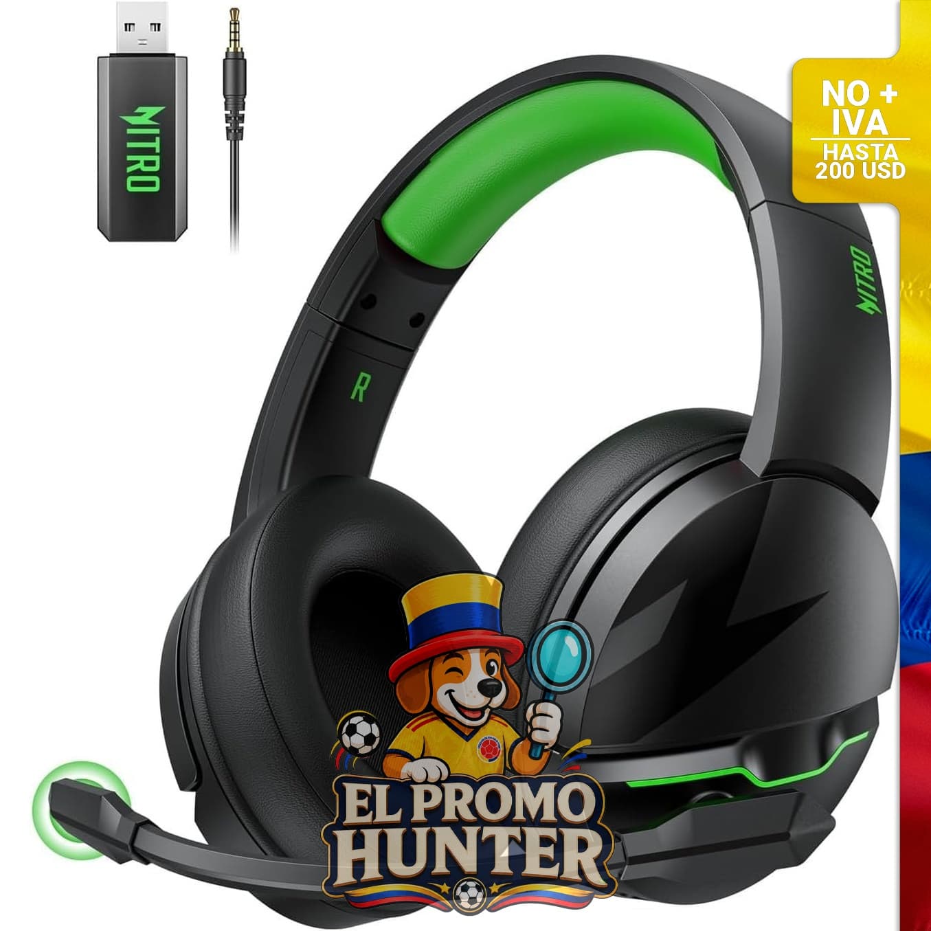 Auriculares inalámbricos para gaming Acer, compatibles con PS5, PS4, PC y Switch, conectividad Bluetooth 5.3, 100 horas de uso, micrófono con cancelación de ruido, drivers de 50 mm.