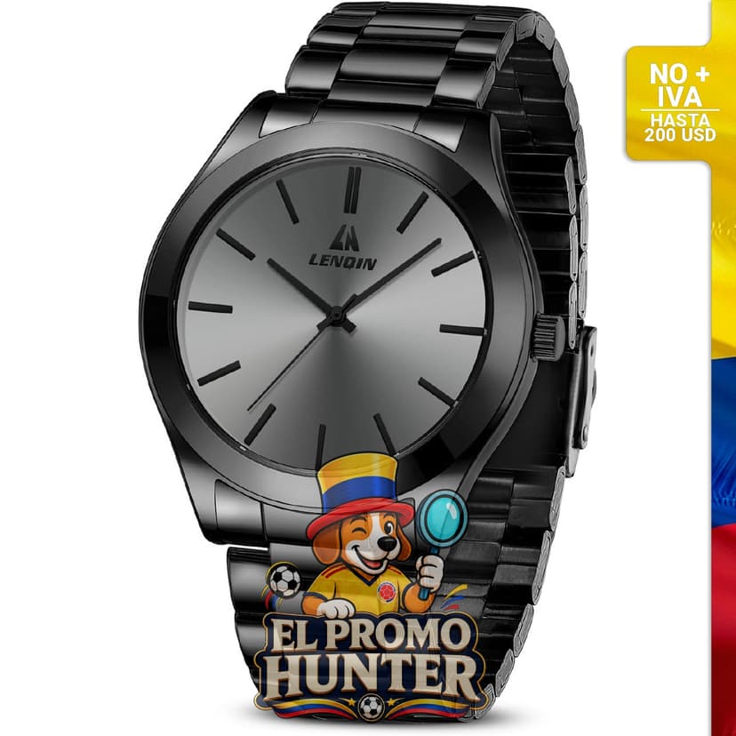 Reloj analógico de cuarzo para hombres, resistente al agua, con correa de acero inoxidable.