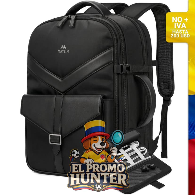 Mochila de viaje con dimensiones de 45 x 36 x 20 cm.