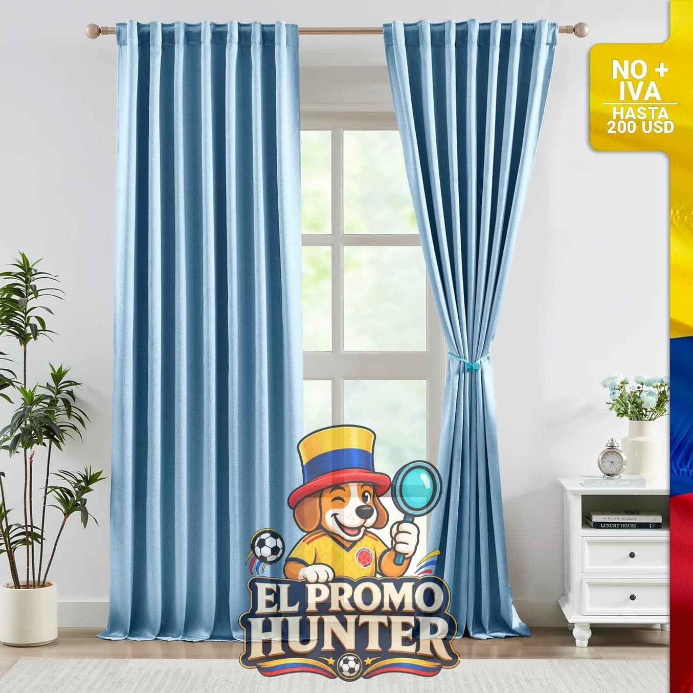 Cortinas Blackout Azul 160 cm x 2.