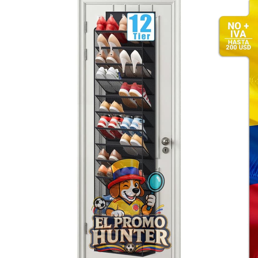 Organizador de zapatos para puerta con 12 niveles.
