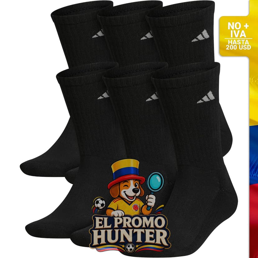 Calcetines deportivos acolchados para hombre, 6 pares, fabricados en material duradero.
