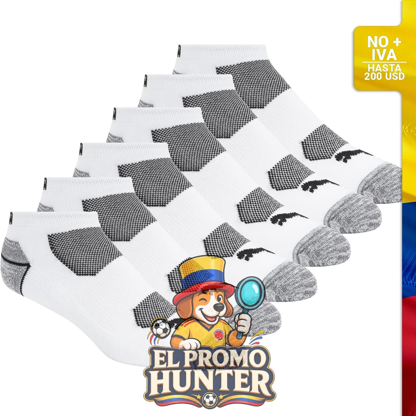 Calcetines de corte bajo para hombre, paquete de 6 unidades.