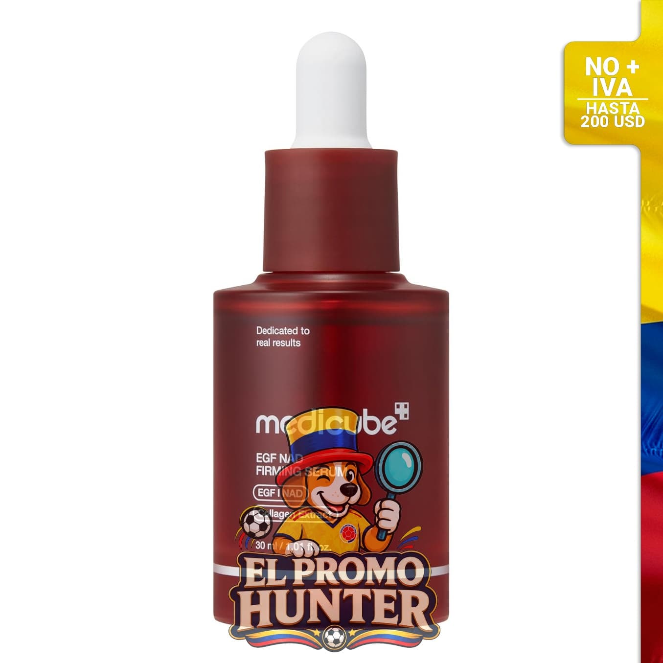 Suero reafirmante para cara y cuello con péptido EGF, NAD+ y colágeno.