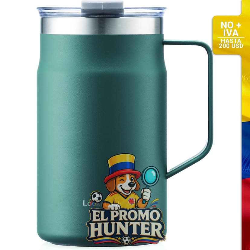 Taza LocknLock Metro de acero inoxidable 18/8, doble pared aislante, 20 oz (591 ml), con tapa y asa.