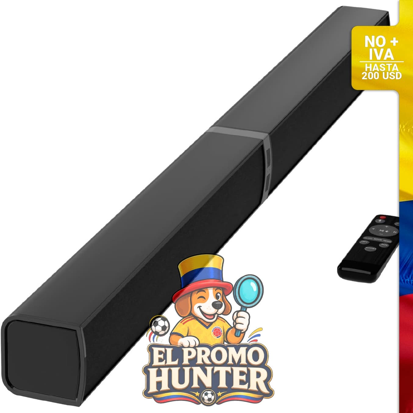 Barra de sonido Bluetooth desmontable de 80 W, sistema de audio 2 en 1 con conectividad ARC/óptica/AUX.