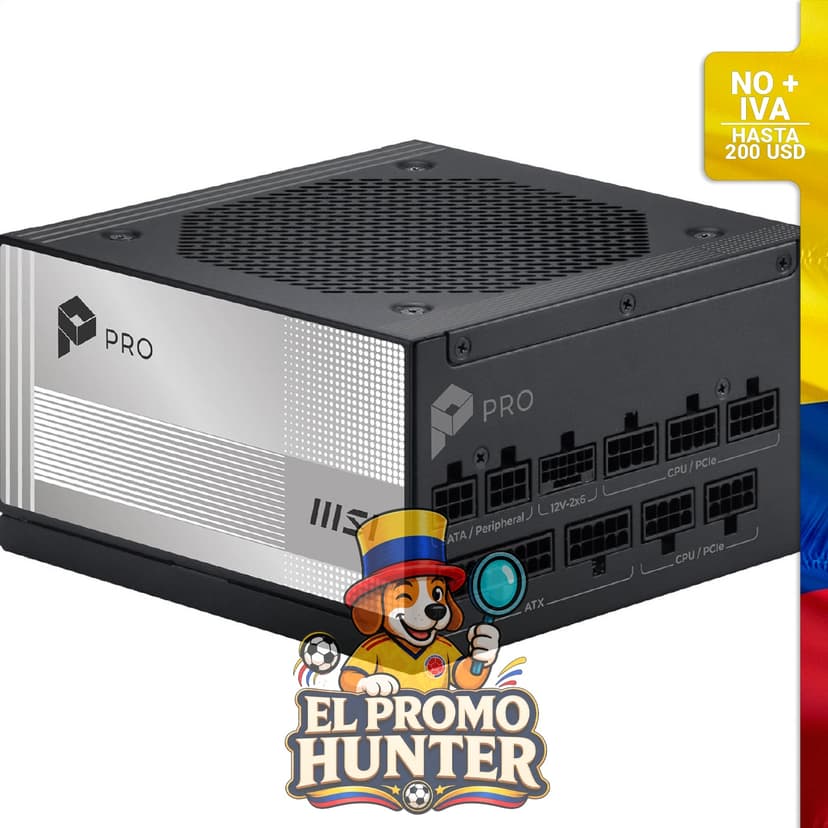 Fuente de alimentación modular MSI PRO A850PL de 850 W, certificación 80+ Platino, compatible con ATX 3.1 y PCIe 5.1.