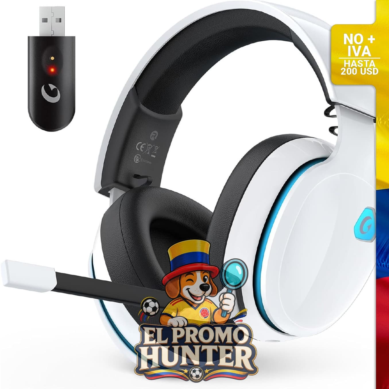 Auriculares inalámbricos AOC de 2.4 GHz, compatibles con PS5, PS4, PC y Switch, con micrófono de cancelación de ruido y sonido envolvente 7.1.