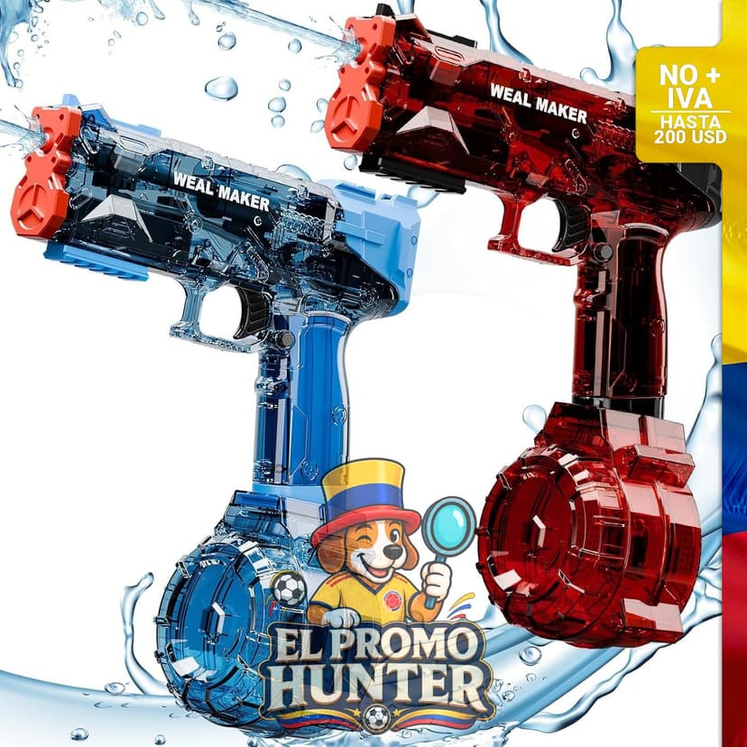 Pistola de agua eléctrica YTKIH, modelo Bodinator, con 400 municiones y resistencia IP67.