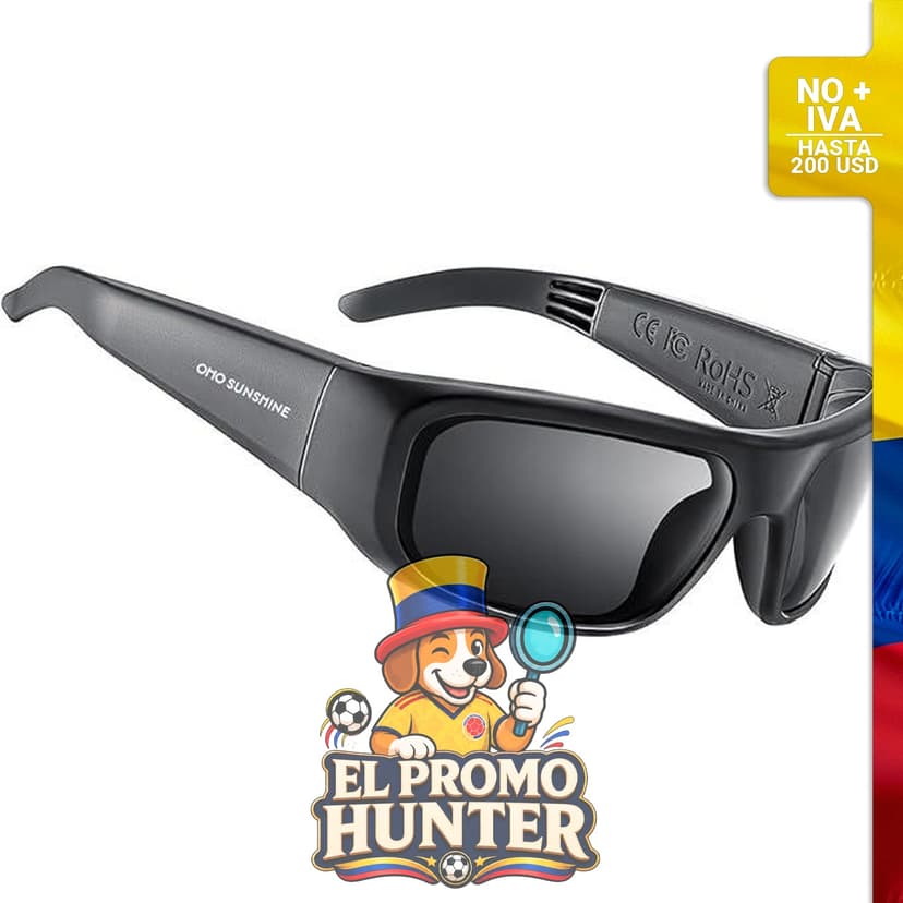 Gafas de sol Bluetooth con audio, ligeras y resistentes al agua, con 10 horas de reproducción y control por voz.