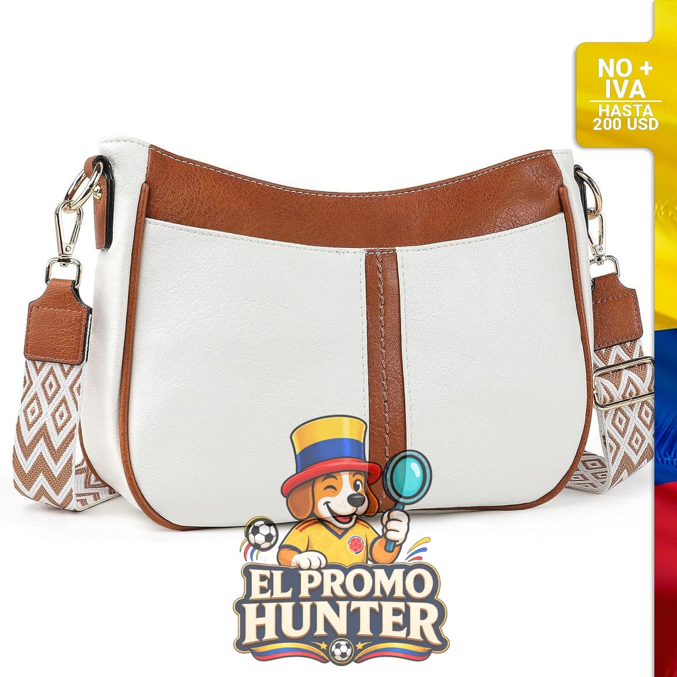 Bolso bandolera de cuero vegano para mujer, adecuado para uso diario.