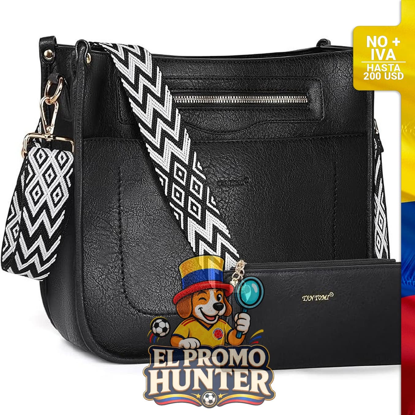 Bolso tote TANTOMI de cuero vegano, impermeable y grande, diseñado para uso en hombro.