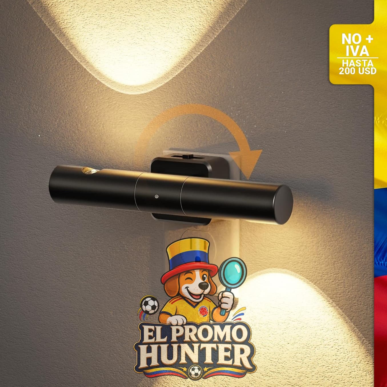 Luz nocturna LED regulable, 3000K blanco suave, brillo ajustable de 0-100LM, enchufable a la pared.