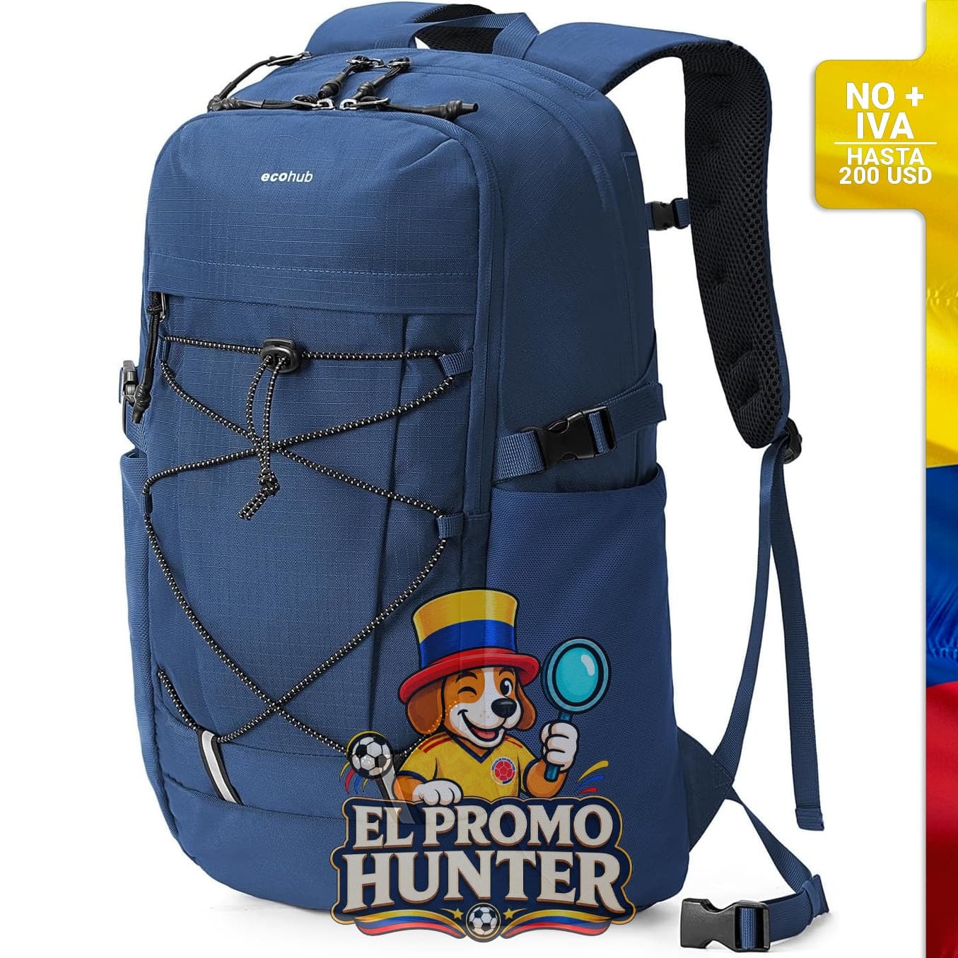 Mochila de senderismo ECOHUB de 30 L, resistente al agua, adecuada para actividades al aire libre.