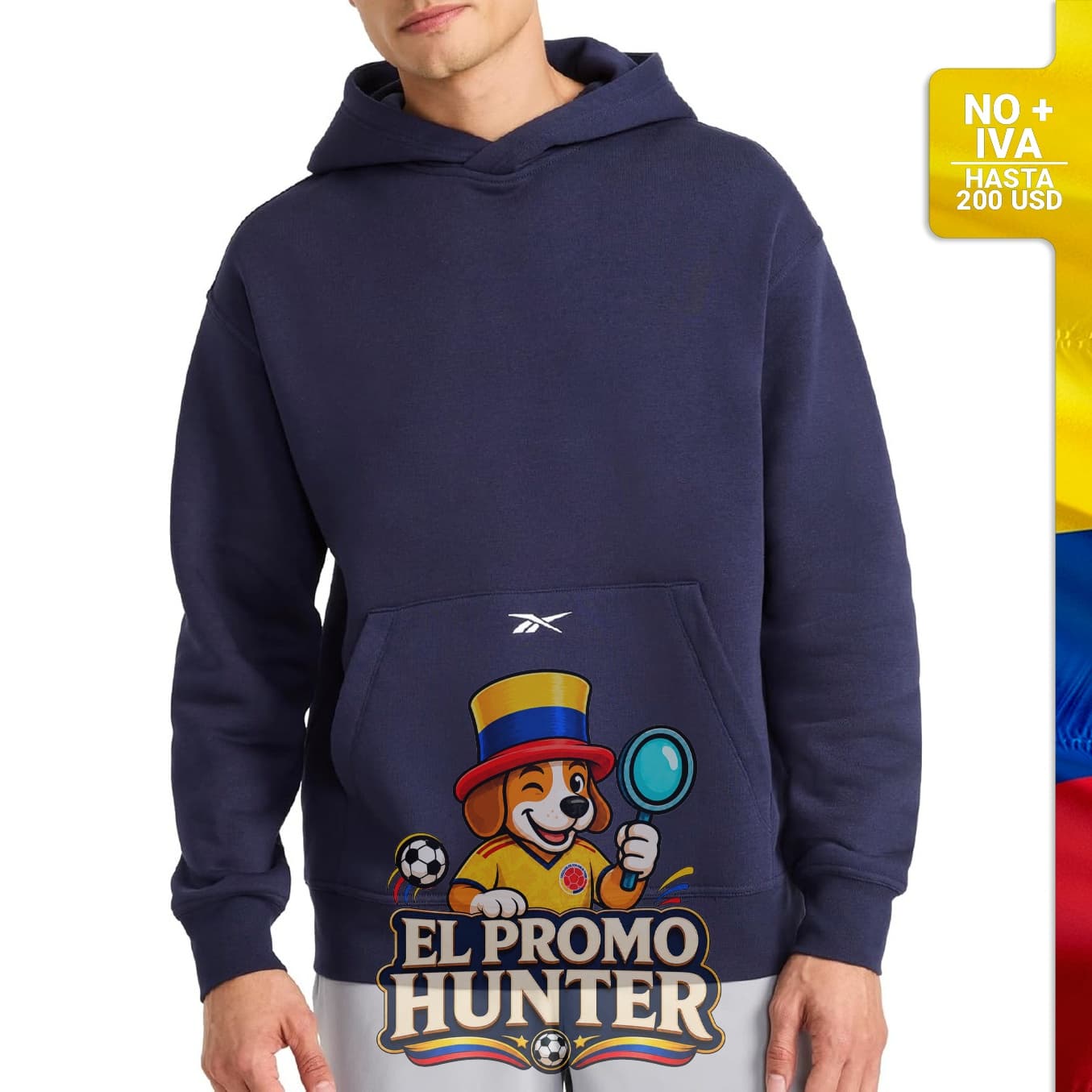 Sudadera con capucha Reebok para hombre, ajuste holgado, fabricada en tela de forro polar de algodón y poliéster.