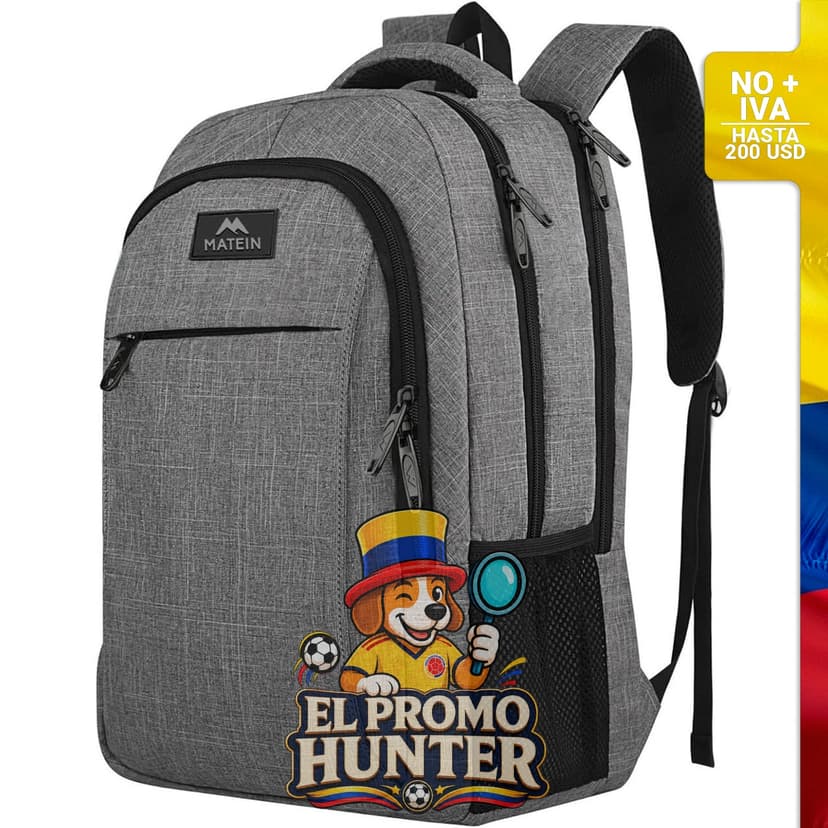 Mochila MATEIN para laptop de 15.6" (38.1 cm), resistente al agua, con puerto de carga USB.