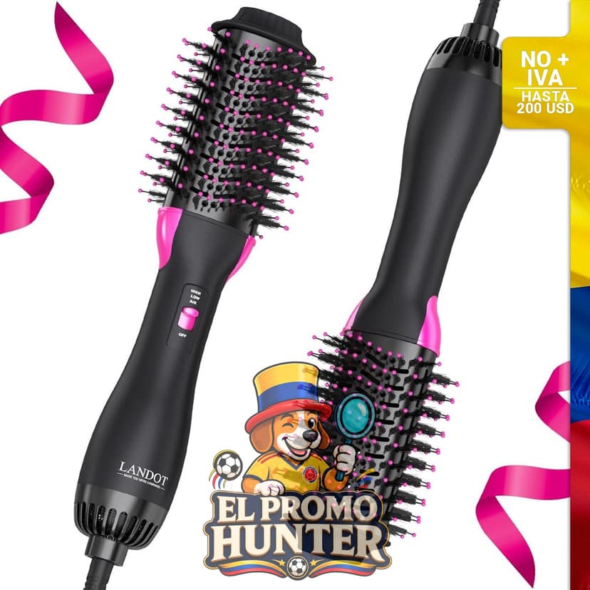Cepillo secador de pelo de 60 cm con tecnología iónica, 3 configuraciones de calor y 2 de velocidad.