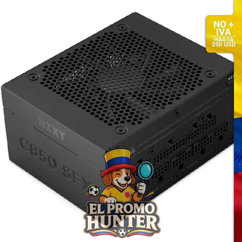 Fuente de alimentación SFX ATX 3.1 de 850 W, 80 Plus Gold, totalmente modular, con certificación Cybenetics Platinum.