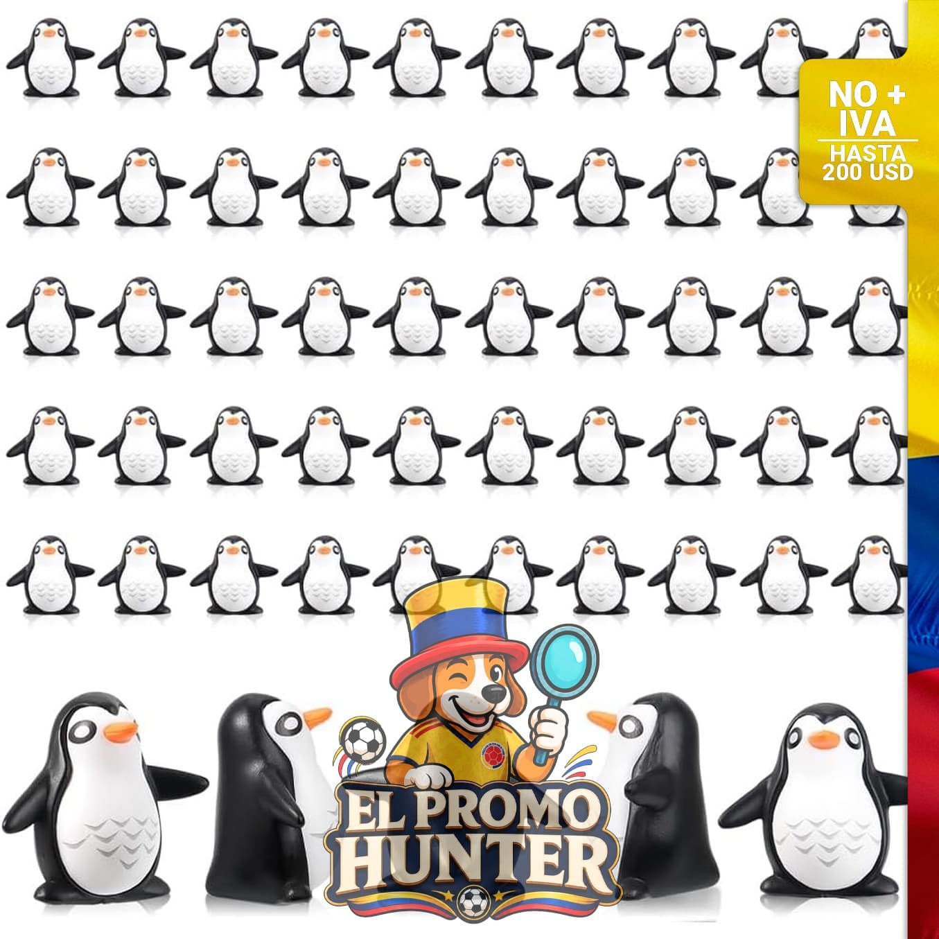 50 mini figuras de pingüino de resina para decoración de pasteles y paisajes.