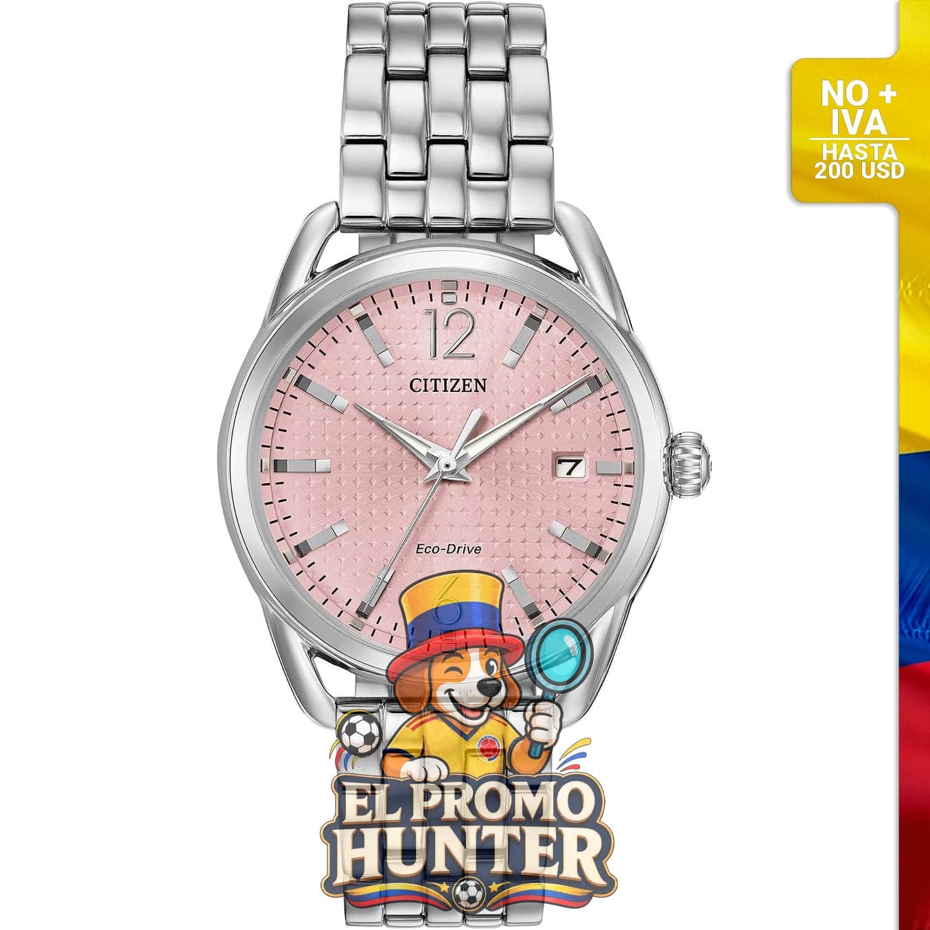 Reloj Citizen Eco-Drive para mujer, fabricado en acero inoxidable.