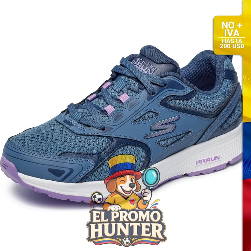 Tenis Skechers Go Run Consistent para mujer, con plantilla Goga Mat y parte superior de cuero y malla.
