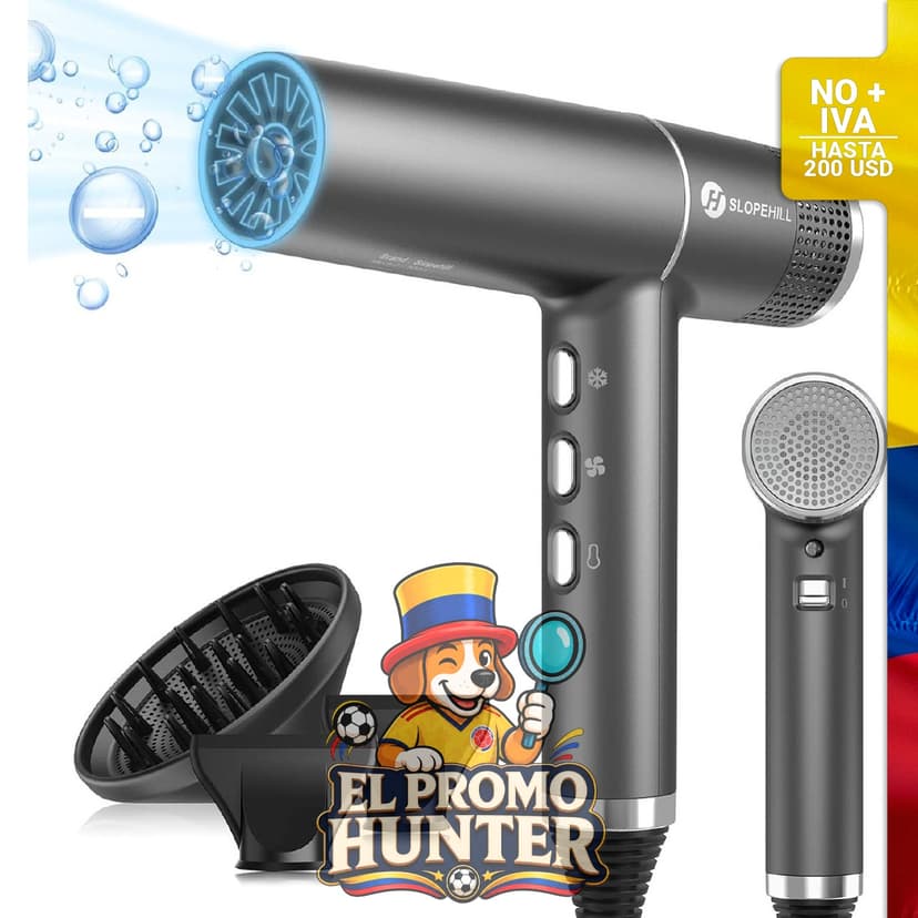 Secador de pelo Slopehill con motor sin escobillas, diagnóstico inteligente de fallas y pantalla LED.