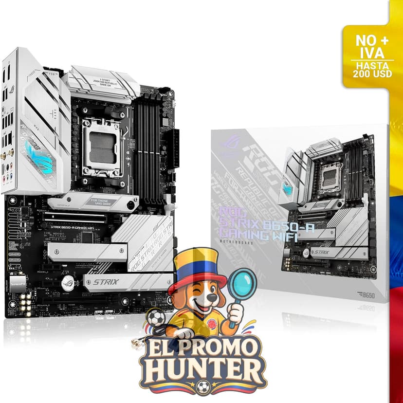 Placa base ASUS ROG Strix B650-A Gaming WiFi AMD B650 AM5, compatible con procesadores Ryzen 9000, 8000 y 7000.