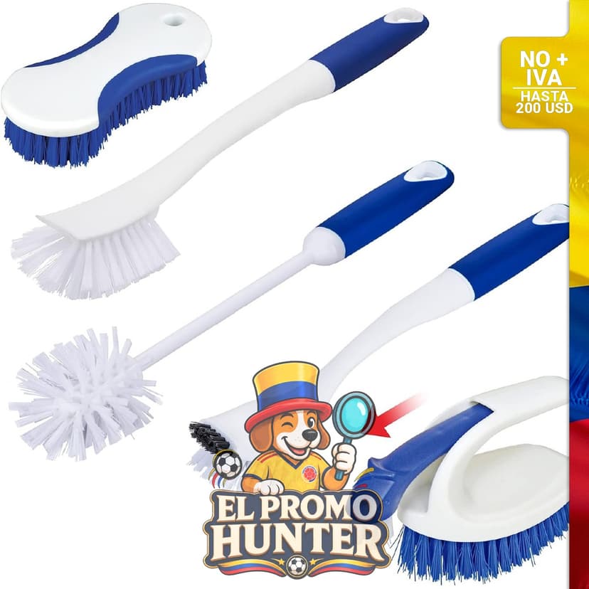 Set de 5 cepillos de cocina CELOX con mango ergonómico para limpieza profunda.
