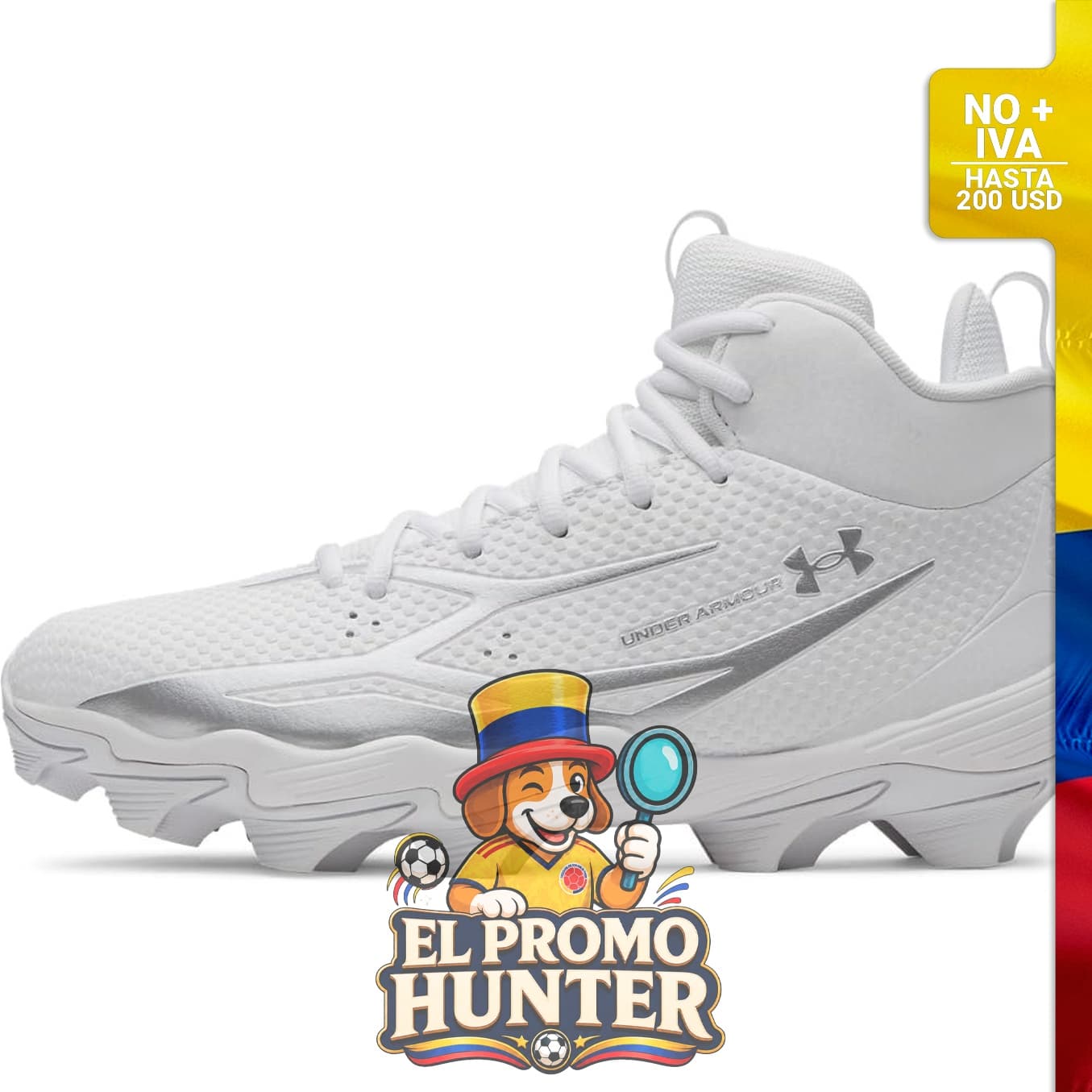 Botines de fútbol Under Armour Spotlight Hammer, diseño específico para el deporte.
