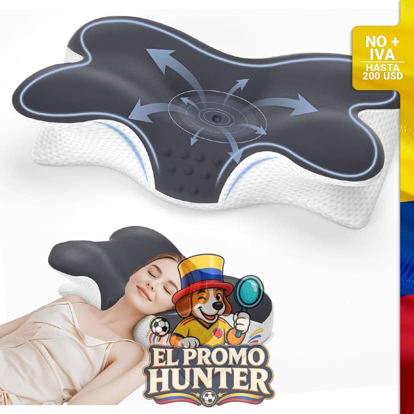 Almohada cervical de espuma viscoelástica para soporte ortopédico del cuello, adecuada para dormir de espaldas y estómago.