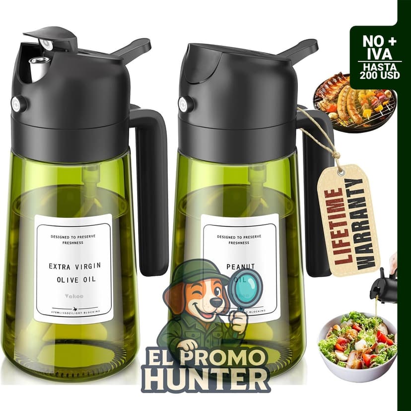 Set de 2 pulverizadores de aceite de 470 ml cada uno.