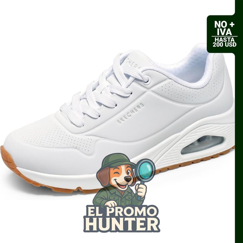 Tenis Skechers Uno para mujer, modelo 153268, con diseño ligero y suela de goma.