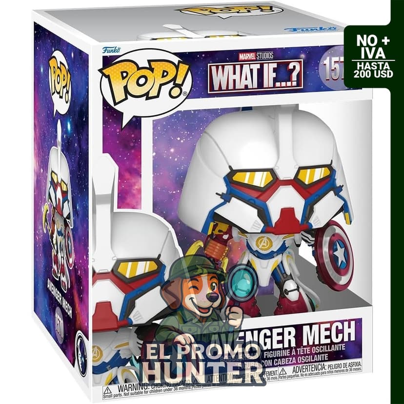 Funko Pop! Super Marvel: What If - Avenger Mech, figura coleccionable de vinilo.
