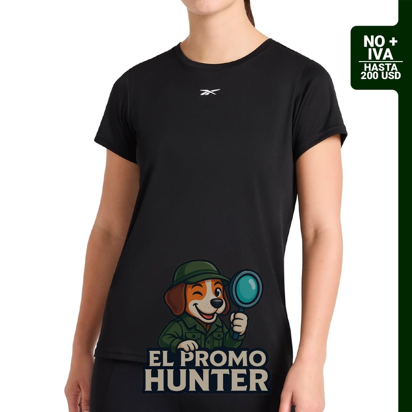 Camiseta Reebok ID Performance Tech para mujer, cuello redondo.