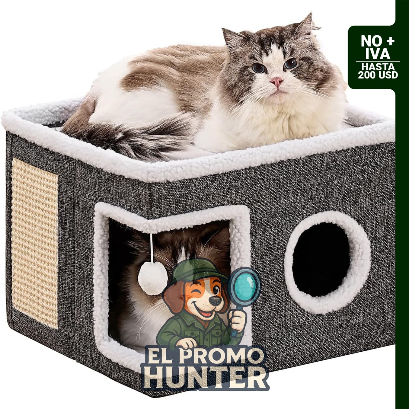 Cama para gatos Crispedia, diseñada para ofrecer un espacio de descanso.