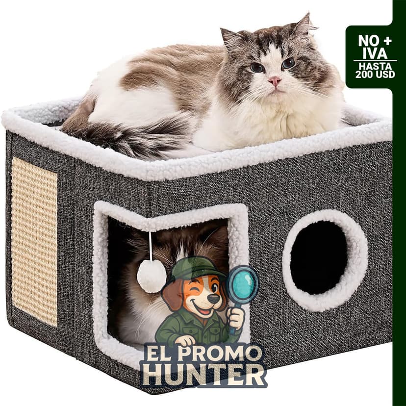 Cama para gatos Crispedia, diseñada para ofrecer un espacio de descanso.