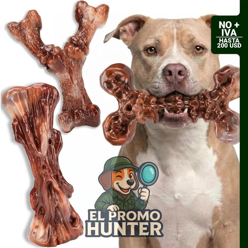Set de 3 huesos de nylon sabor tocino para perros, tamaño XL.