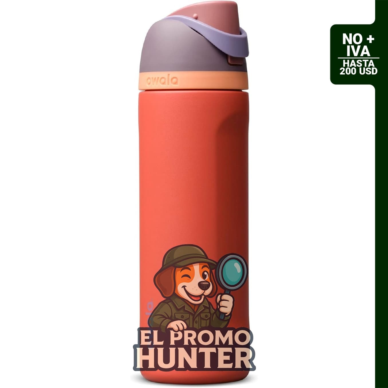 Botella de agua de acero inoxidable Owala FreeSip de 24 oz (710 ml), color terracota Sunset.