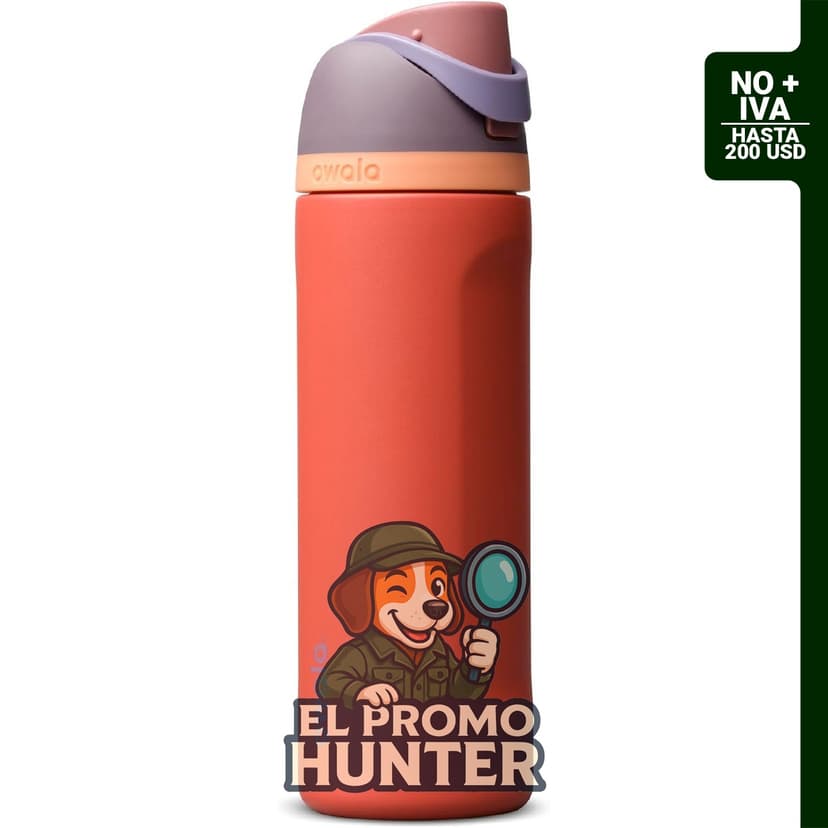 Botella de agua de acero inoxidable Owala FreeSip de 24 oz (710 ml), color terracota Sunset.