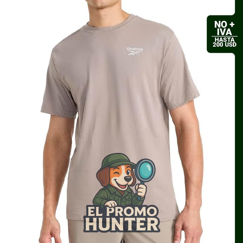 Camiseta de cuello redondo para hombre Reebok, corte estándar, tejido de jersey ligero de algodón y poliéster.