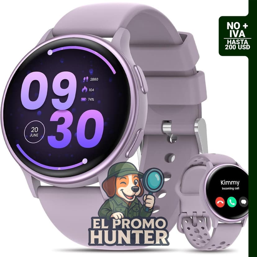 Reloj inteligente para mujer con pantalla AMOLED de 1.27" (3.2 cm), monitor de actividad, frecuencia cardíaca y SpO2.