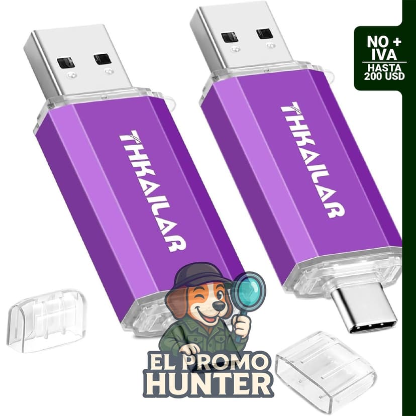 Unidad flash USB C de 128 GB, USB A dual para transferencia de datos entre dispositivos.