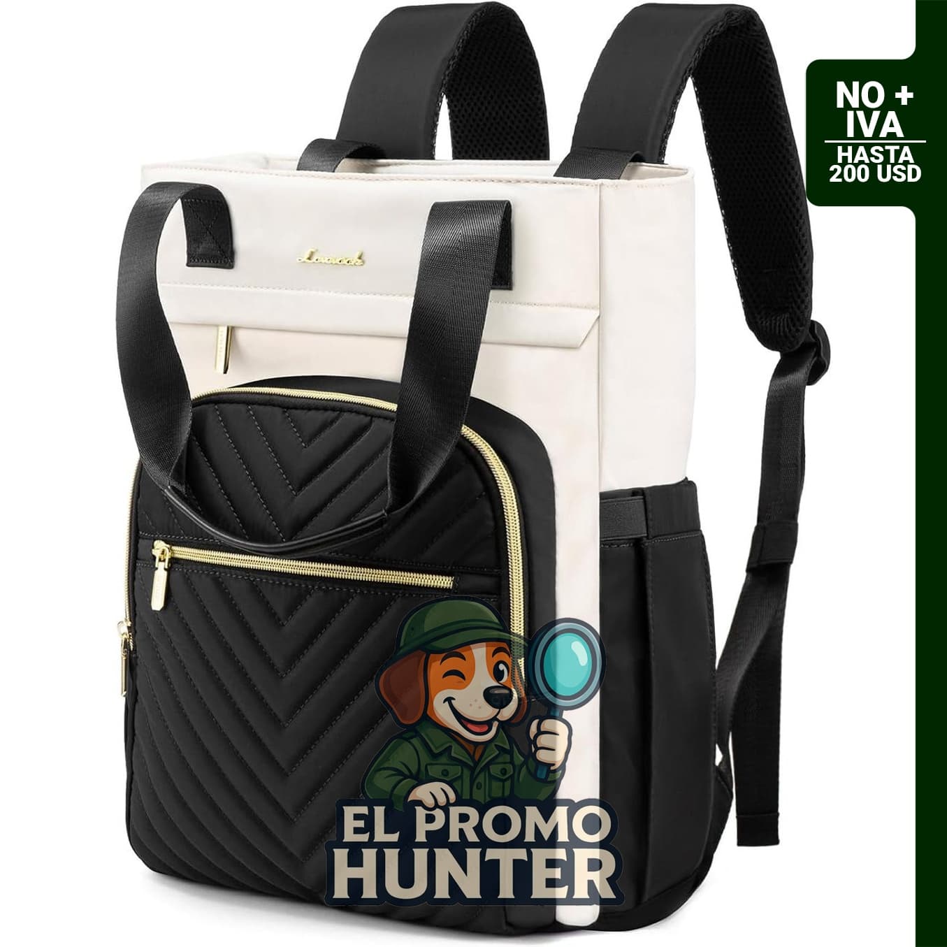 Mochila LOVEVOOK para laptop de 15.6" (38.1 cm), impermeable, con puerto USB.