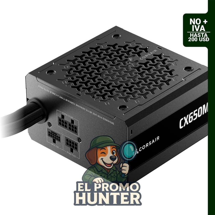 Fuente de alimentación semimodular CORSAIR CX650M de 650 W, ATX 3.1, PCIe 5.1, bajo ruido, con cable de 12V-2x6.