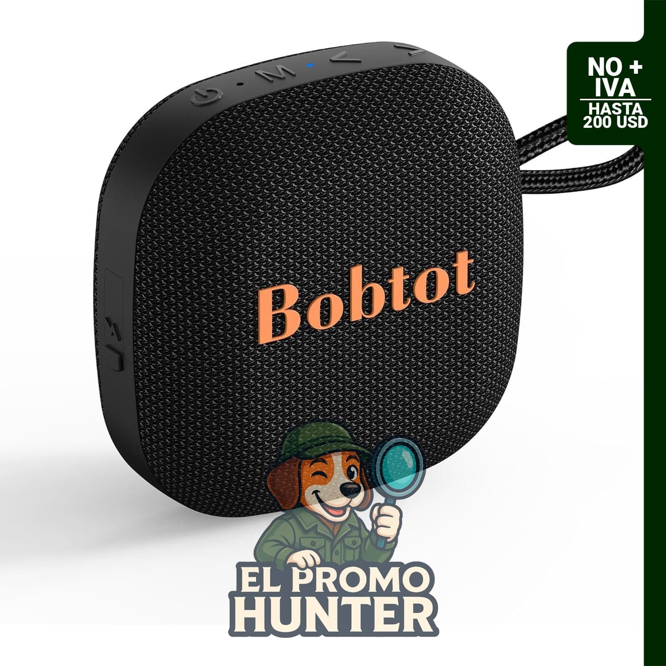 Altavoz portátil Bluetooth Bobtot, impermeable IPX7, con 16 horas de reproducción y micrófono incorporado.